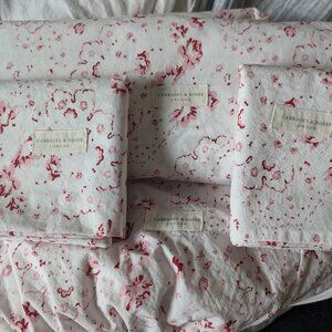 Cabbages and Roses Pink Floral King Sheet Set